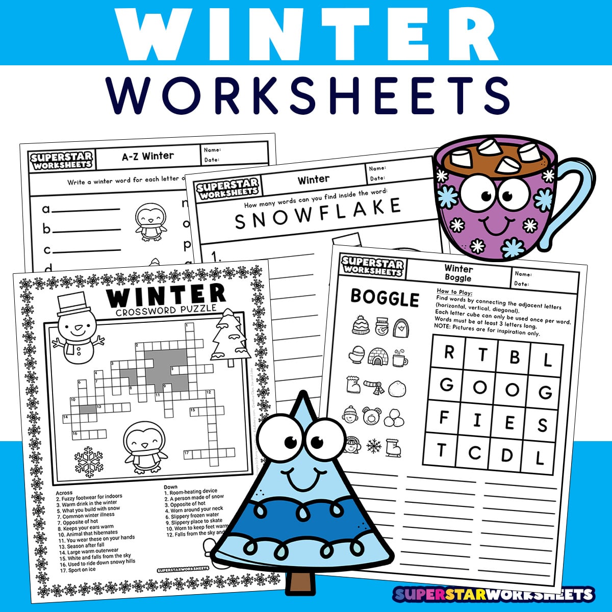 winter worksheets (free printables) - superstar worksheets